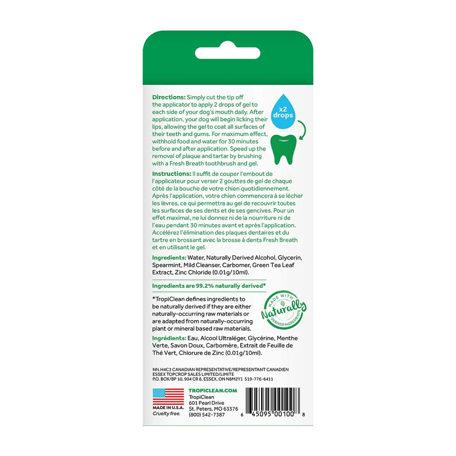 TropiClean Fresh Breath Oral Care Clean Teeth Gel for Dogs - Kellyville Pets