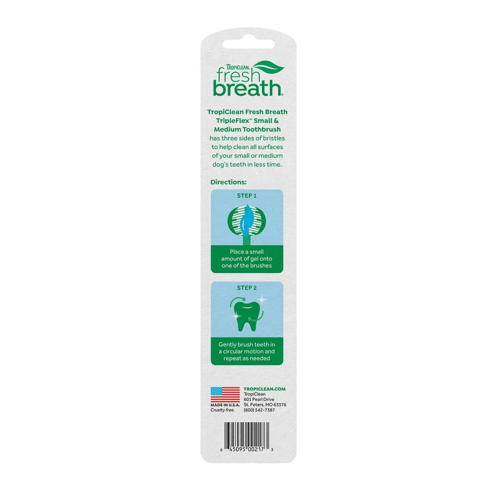TropiClean Fresh Breath TripleFlex Toothbrush for Dogs - Kellyville Pets