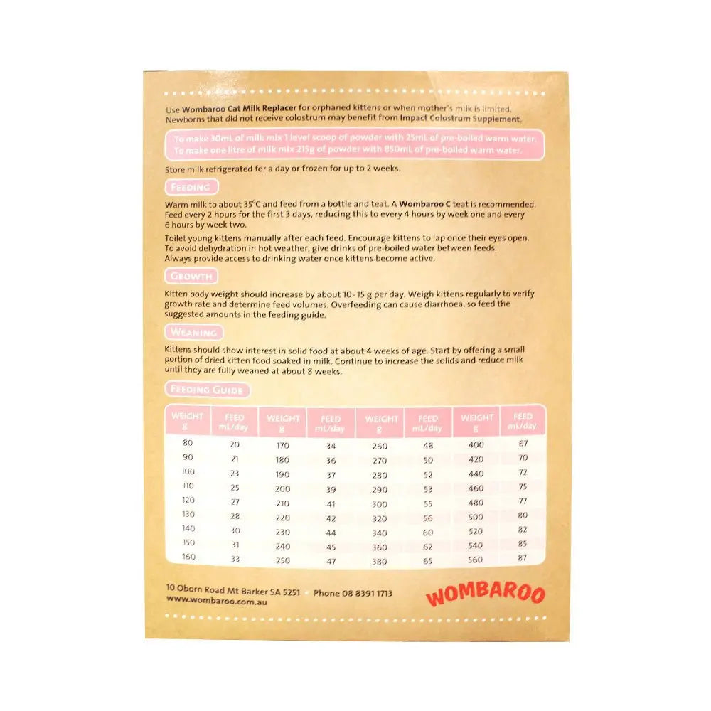 Wombaroo Cat Milk Replacer - Kellyville Pets