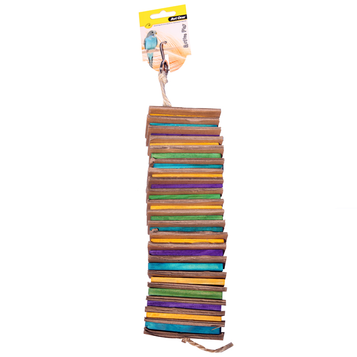 Avi One Bird Toy Wooden Blocks and Corrugated Board