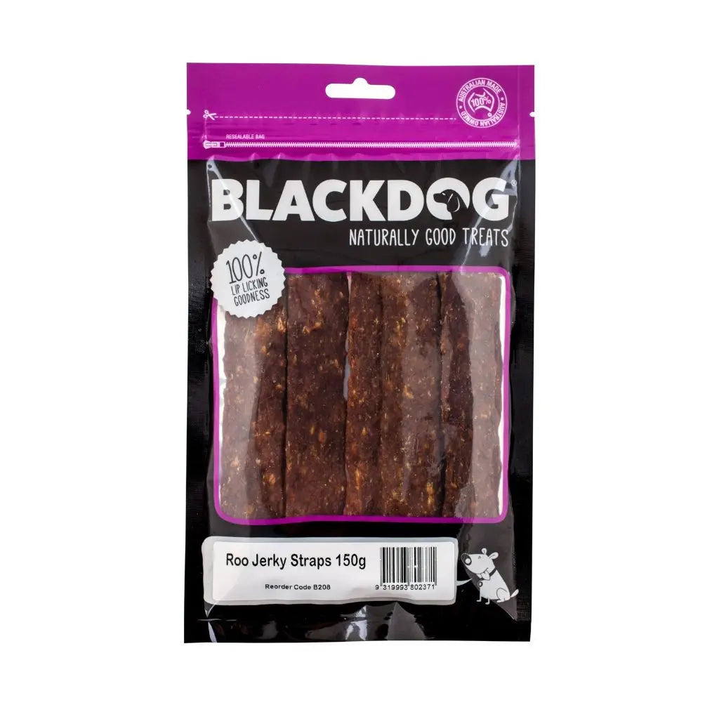 Black Dog Roo Jerky Straps 150g Black Dog