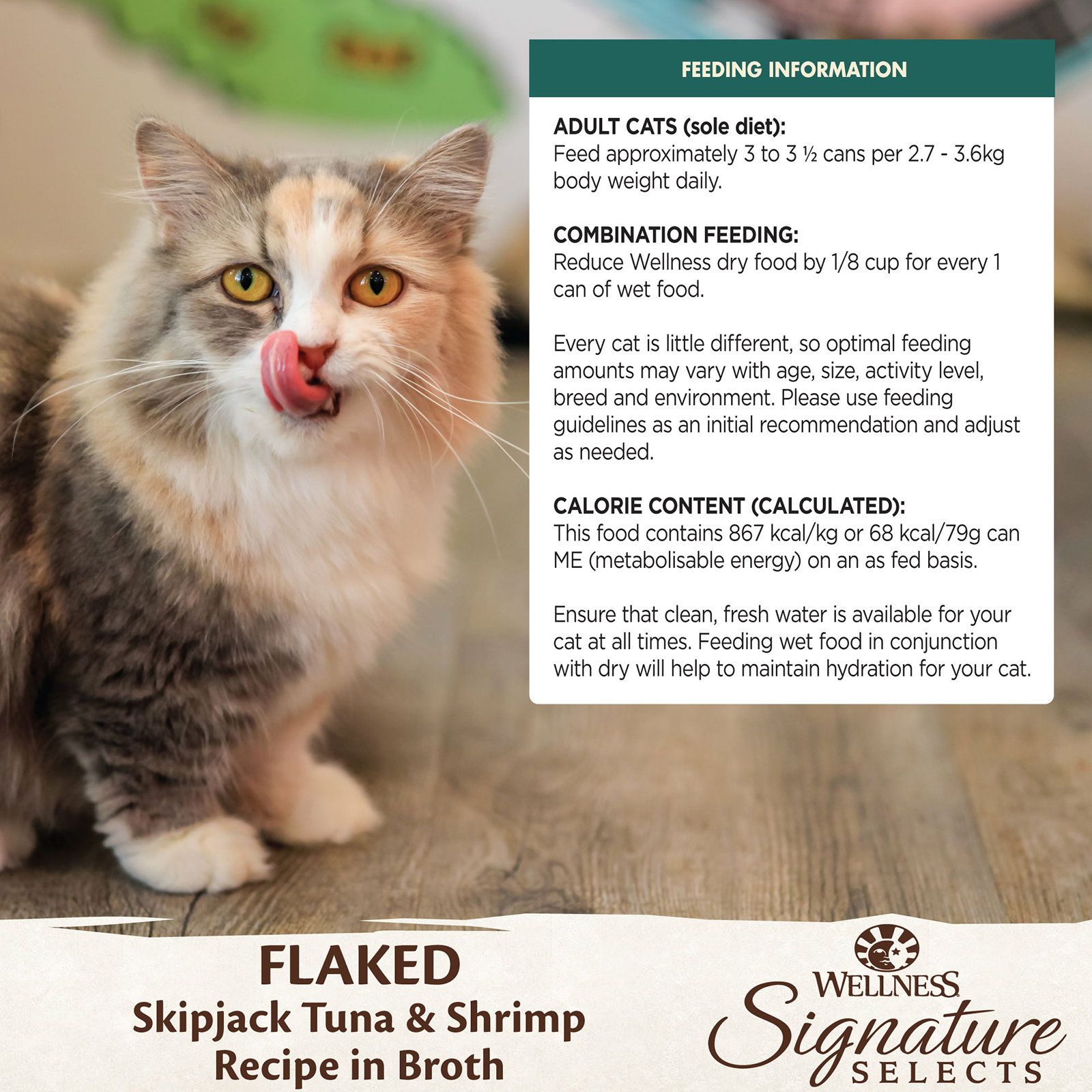 Wellness CORE Signature Selects Cat Food Can Adult Flaked Skipjack Tuna & Shrimp Entreé