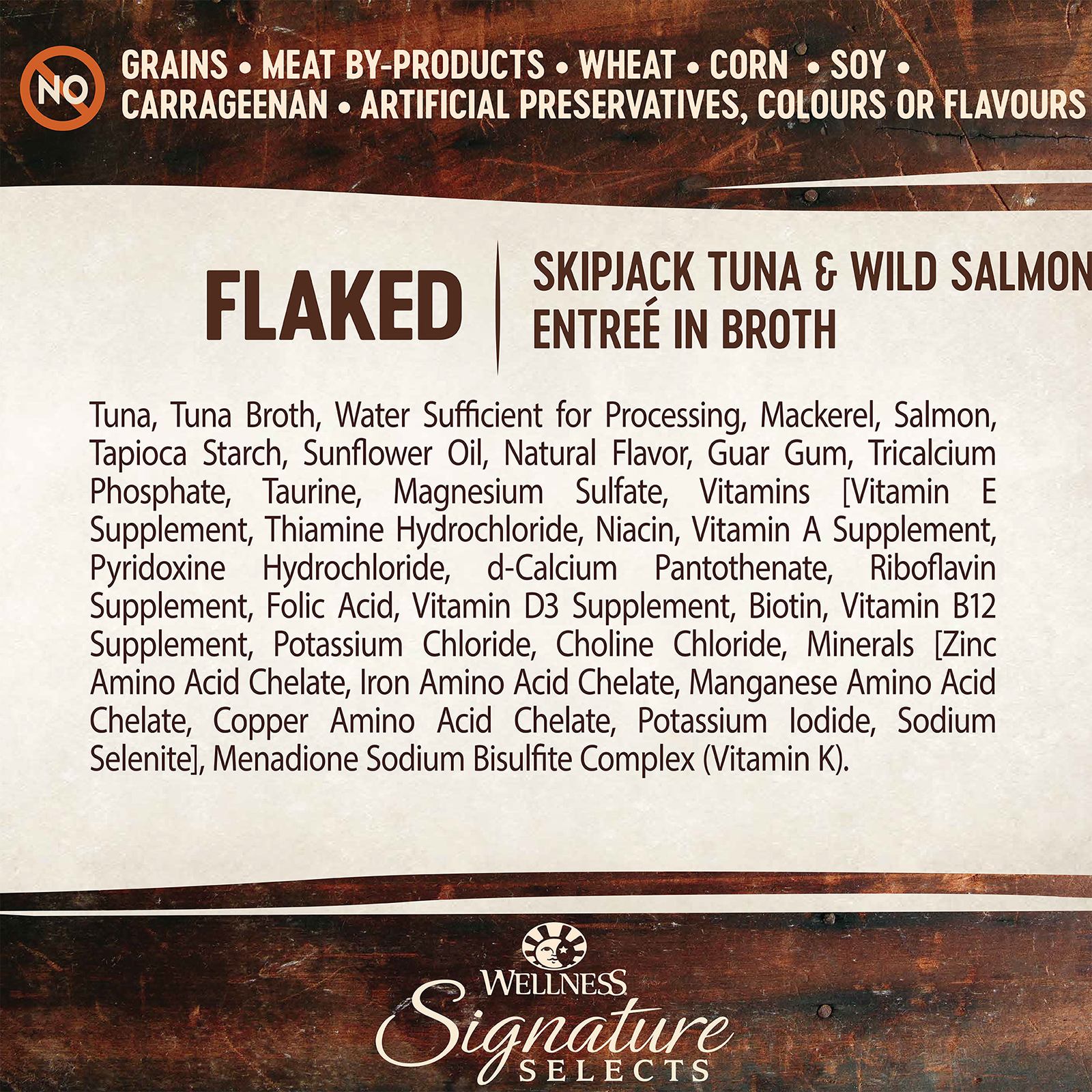 Wellness CORE Signature Selects Cat Food Can Adult Flaked Skipjack Tuna & Wild Salmon Entreé