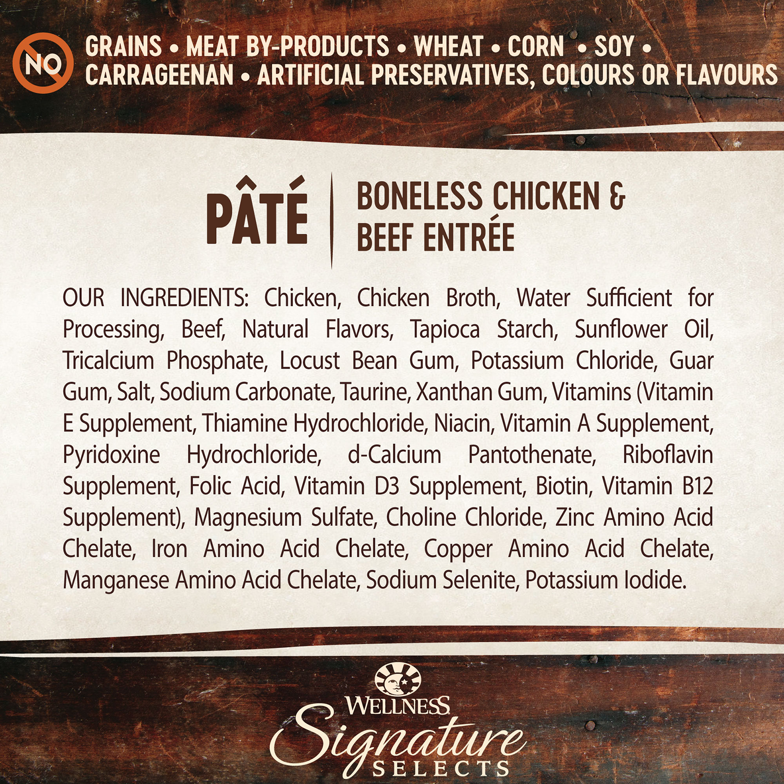 Wellness CORE Signature Selects Cat Food Can Adult Boneless Chicken & Beef Entreé