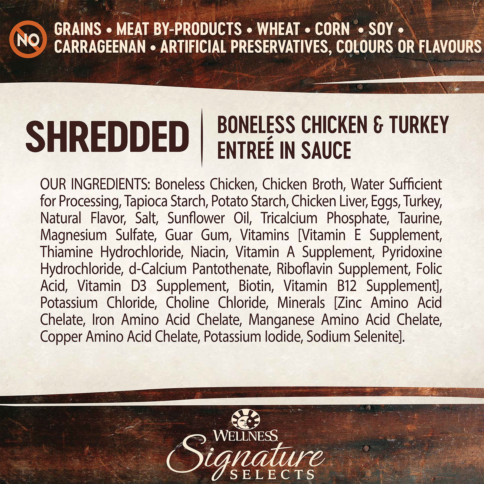 Wellness CORE Signature Selects Cat Food Can Adult Shredded Boneless Chicken & Turkey Entreé