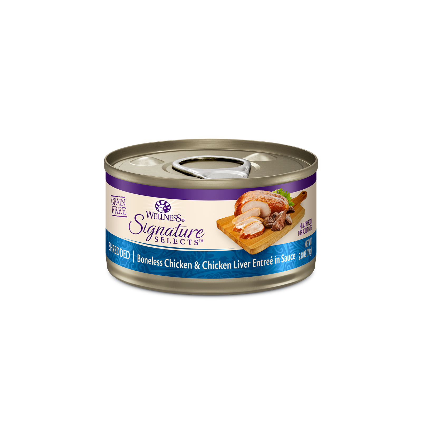 Wellness CORE Signature Selects Cat Food Can Adult Shredded Boneless Chicken & Chicken Liver Entreé