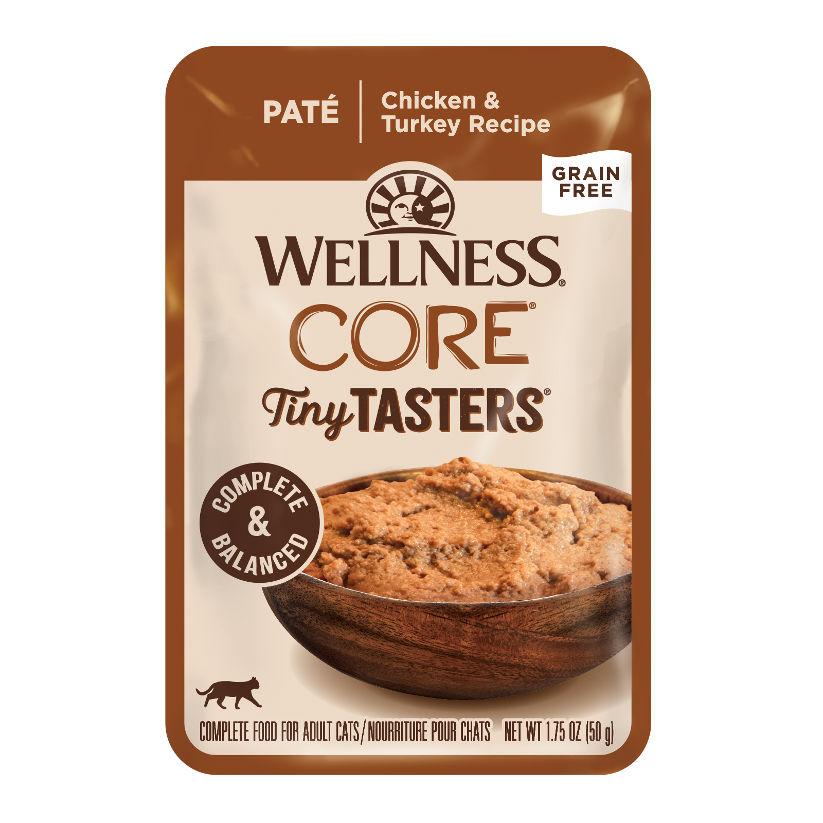 Wellness CORE Tiny Tasters Cat Food Pouch Adult Smooth Pâté Chicken & Turkey