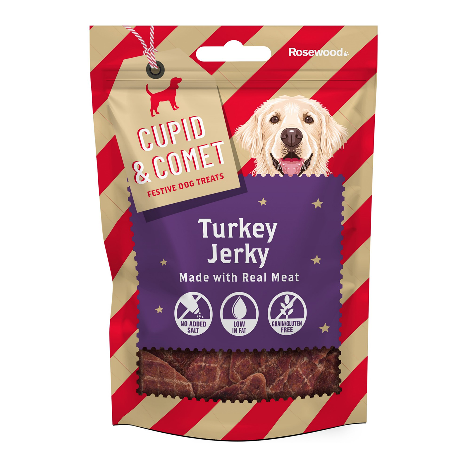 Cupid & Comet Xmas Dog Treat Turkey Jerky