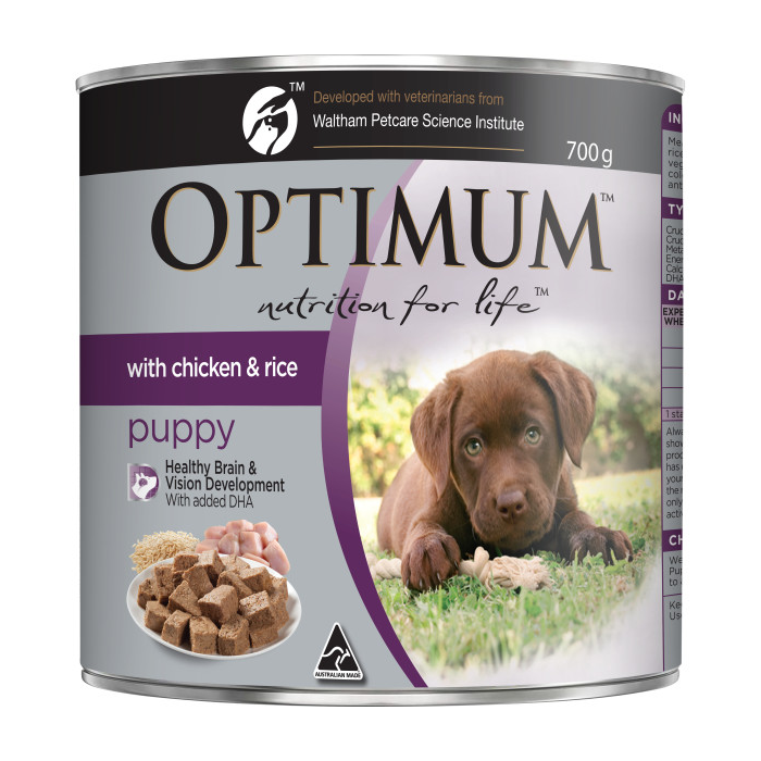 Optimum Dog Food Can Puppy Chicken & Rice