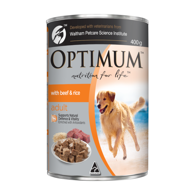 Optimum Dog Food Can Adult Beef & Rice