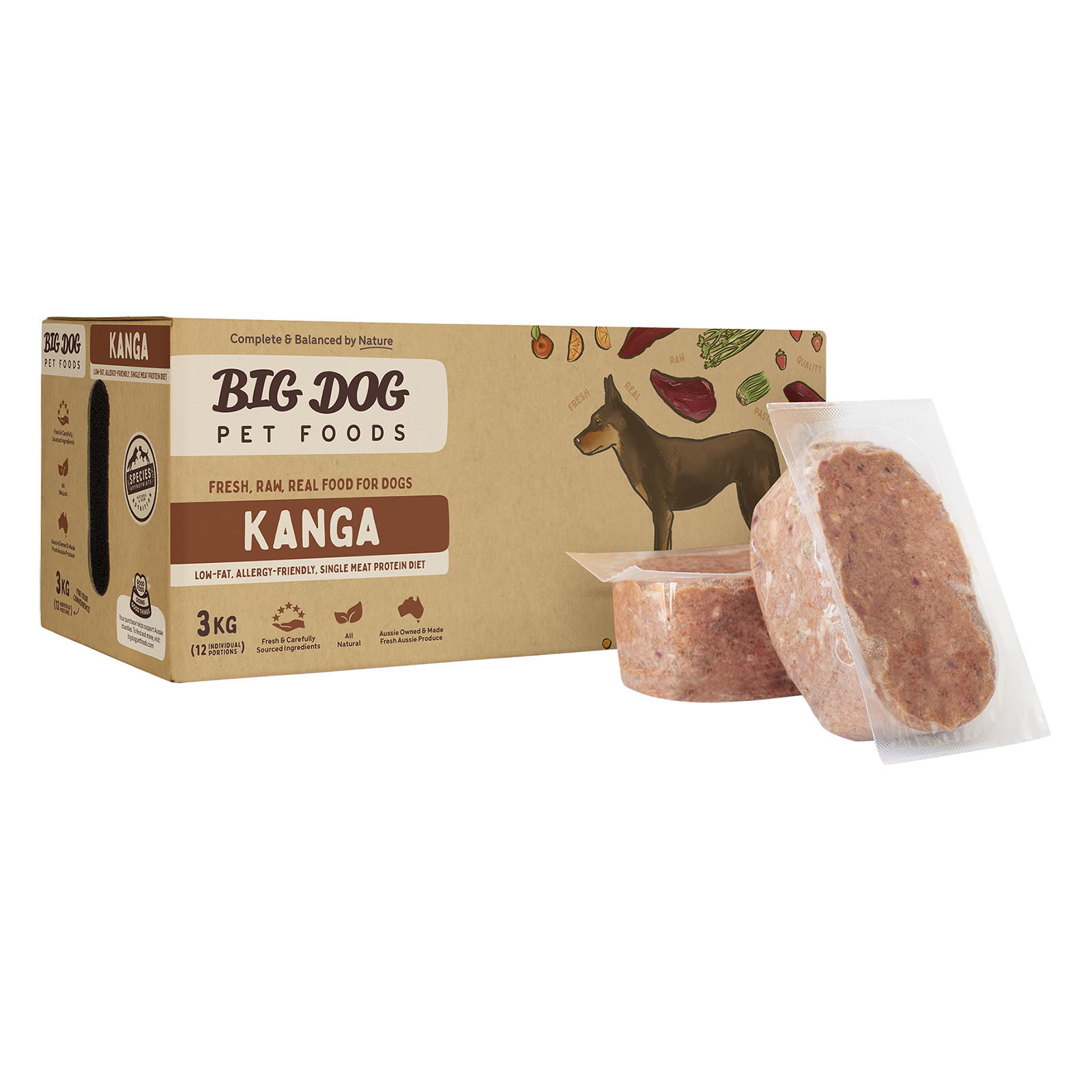 Big Dog Raw Dog Food Kangaroo 3kg 12pk