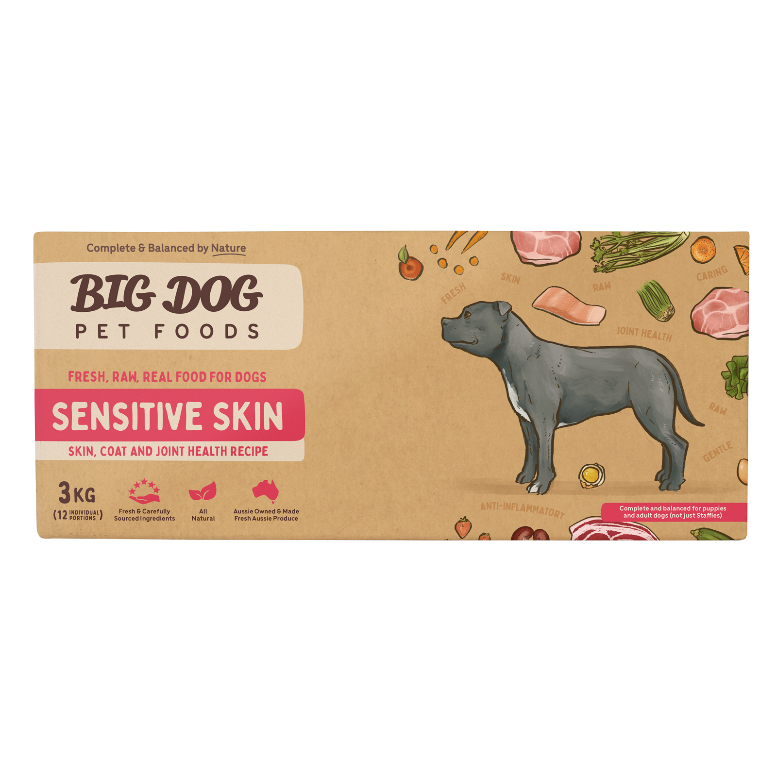 Big Dog Raw Dog Food Sensitive Skin 3kg 12pk