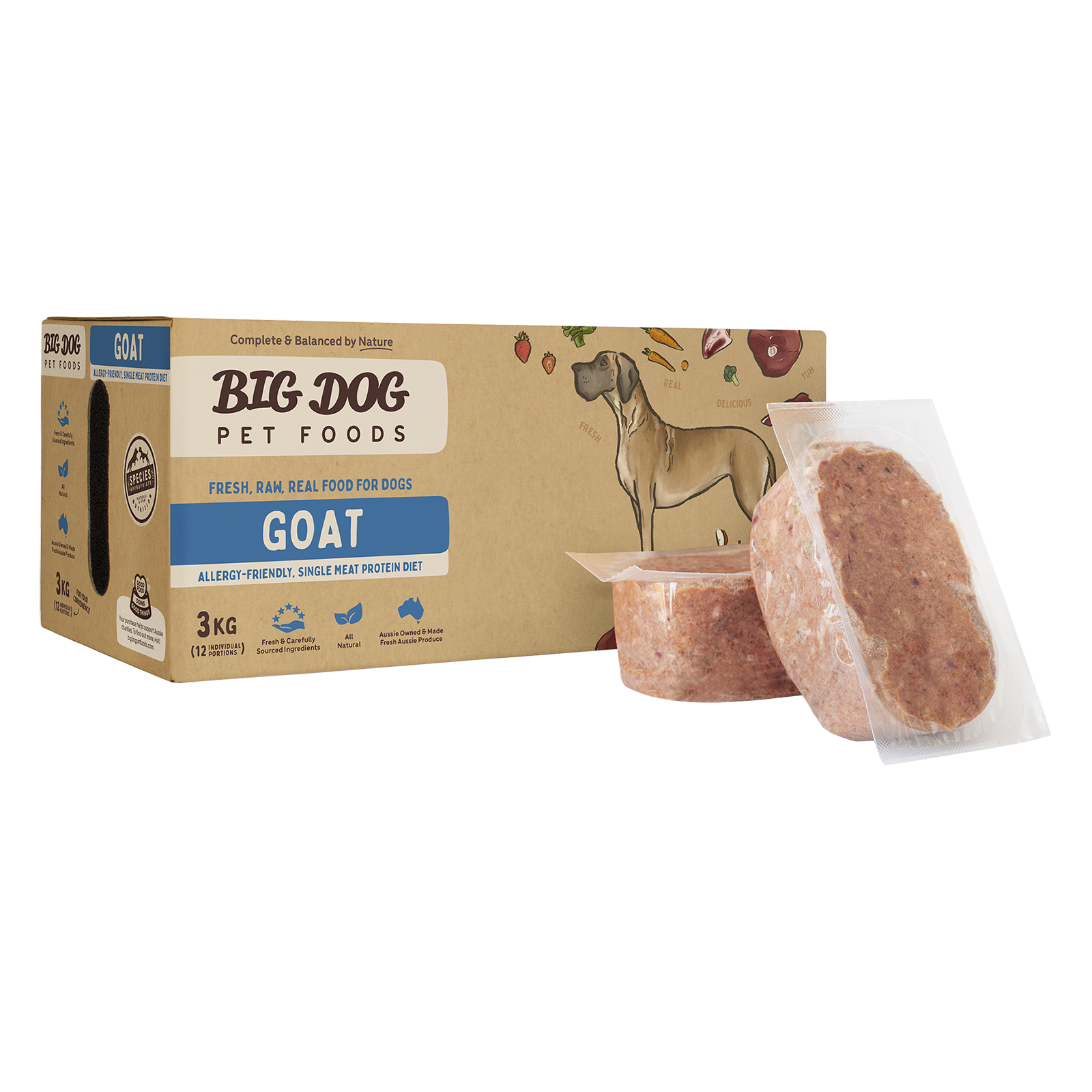 Big Dog Raw Dog Food Goat 3kg 12pk