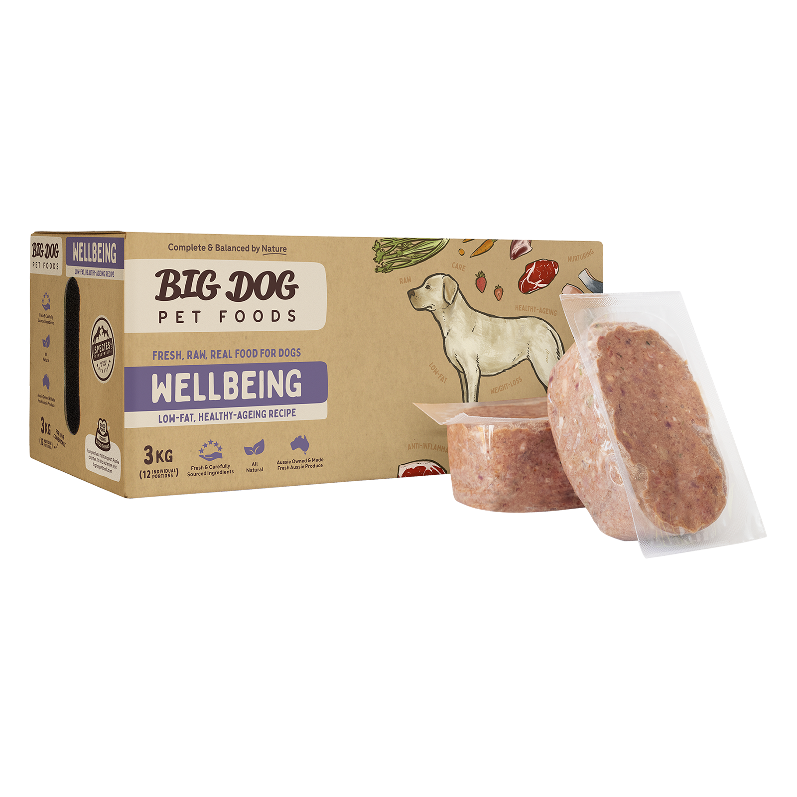 Big Dog Raw Dog Food Wellbeing 3kg 12pk