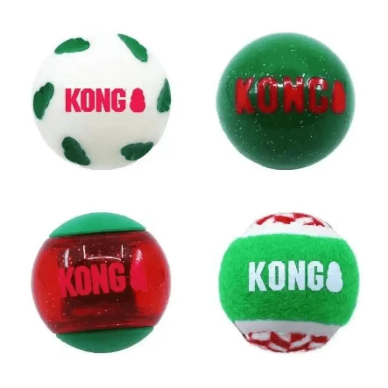 4pk Christmas Ball Toy Set KONG