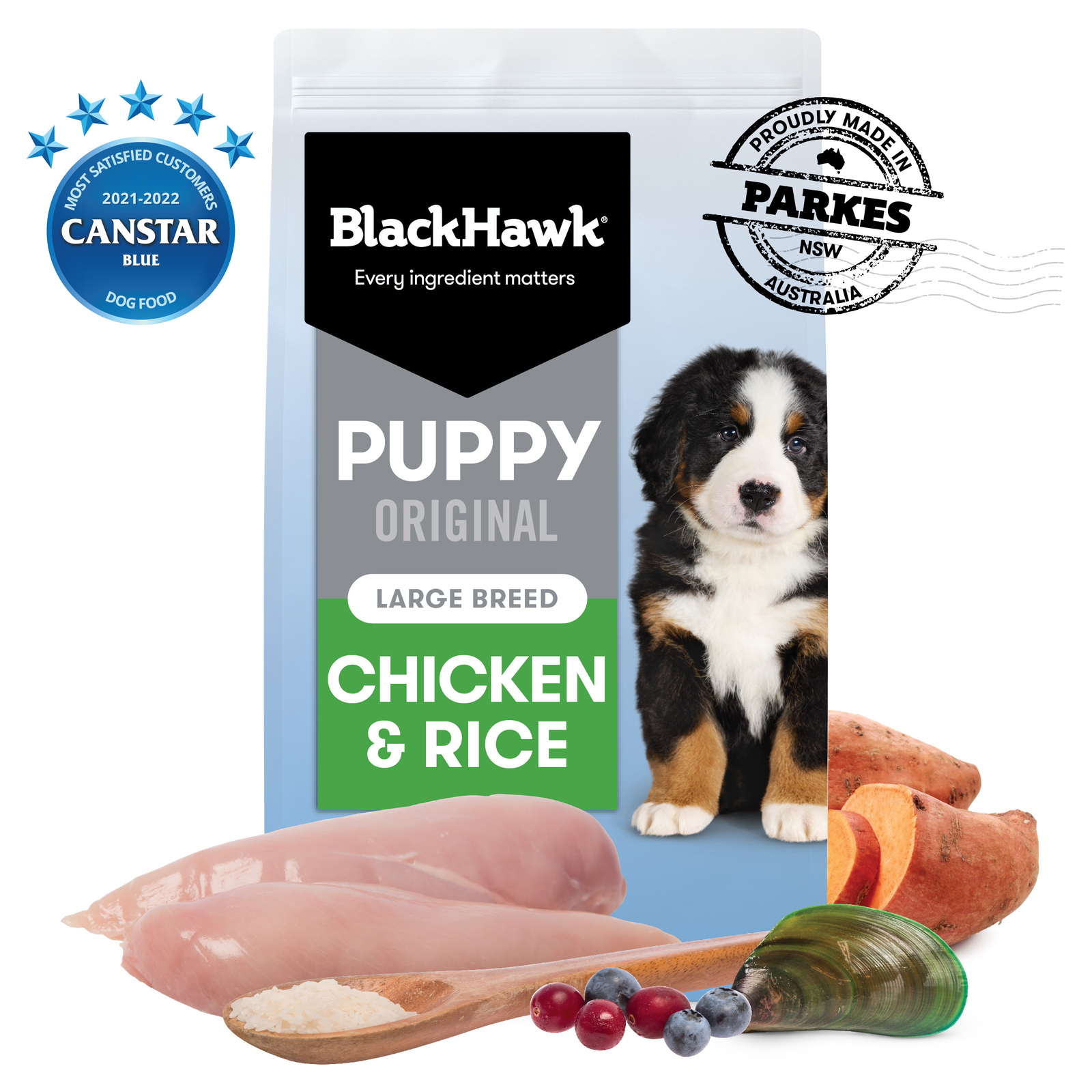 Black Hawk Dog Food Puppy Large Breed Chicken & Rice