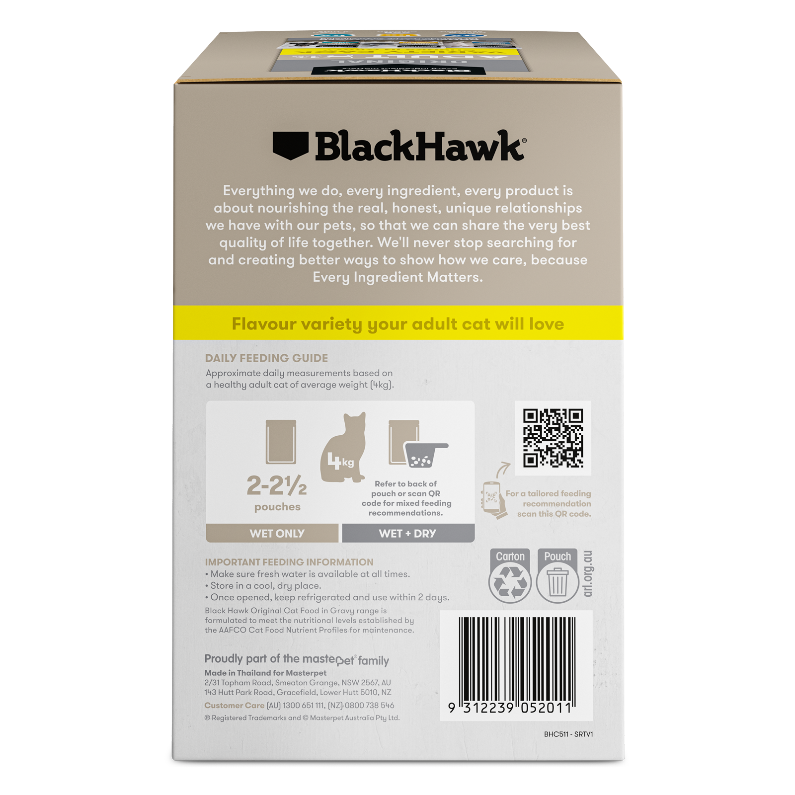Black Hawk Original Cat Food Pouch Adult Variety Pack in Gravy