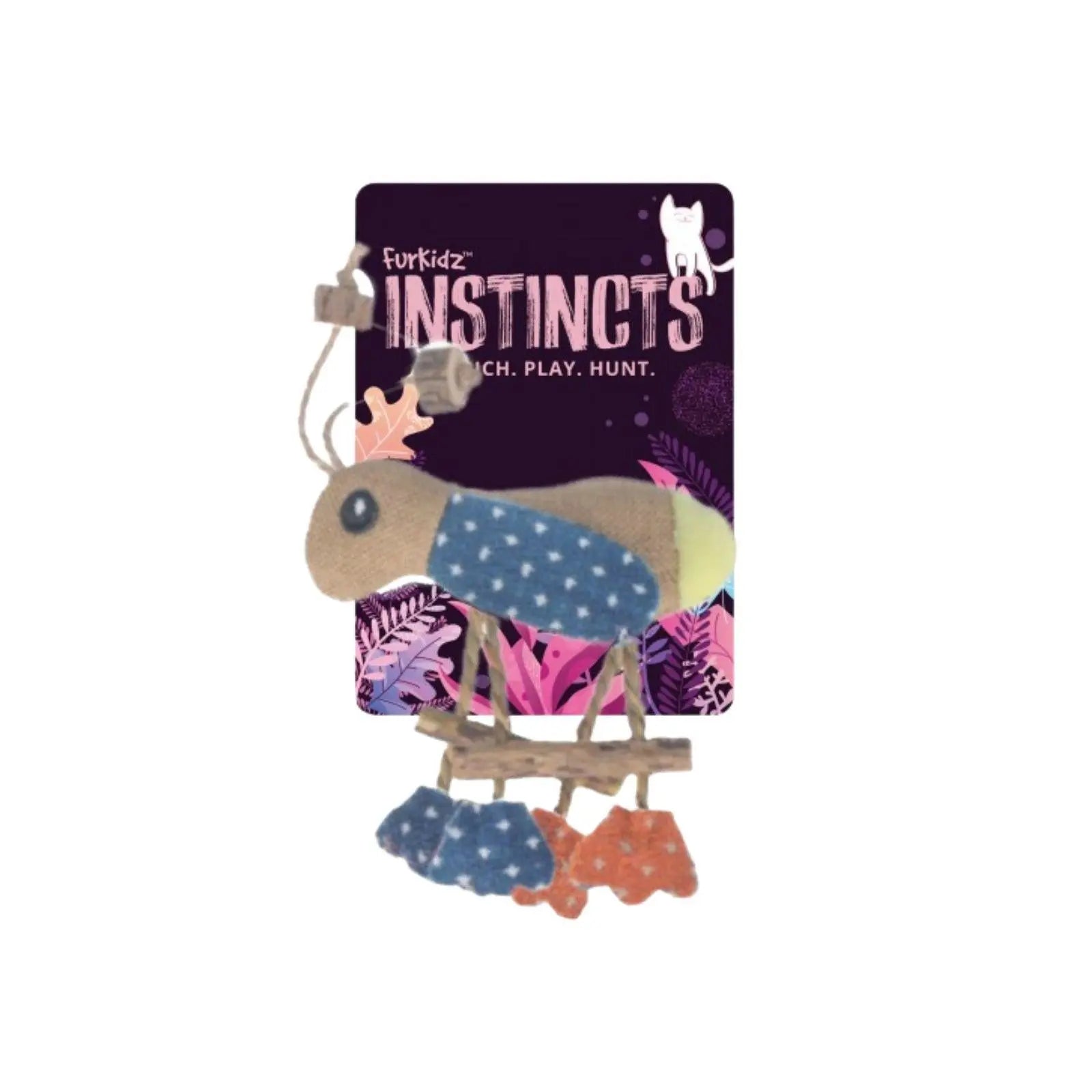 FurKidz Burlap Cat Toy Grasshopper FurKidz