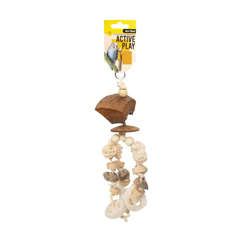 Avi One Pumice & Loofa With Rattan Balls Bird Toy 35cm Avi One