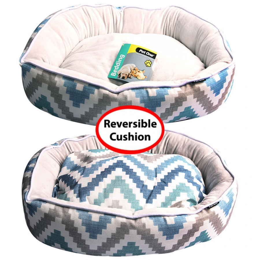 Pet One Dog Bed Avoca Oval Blue