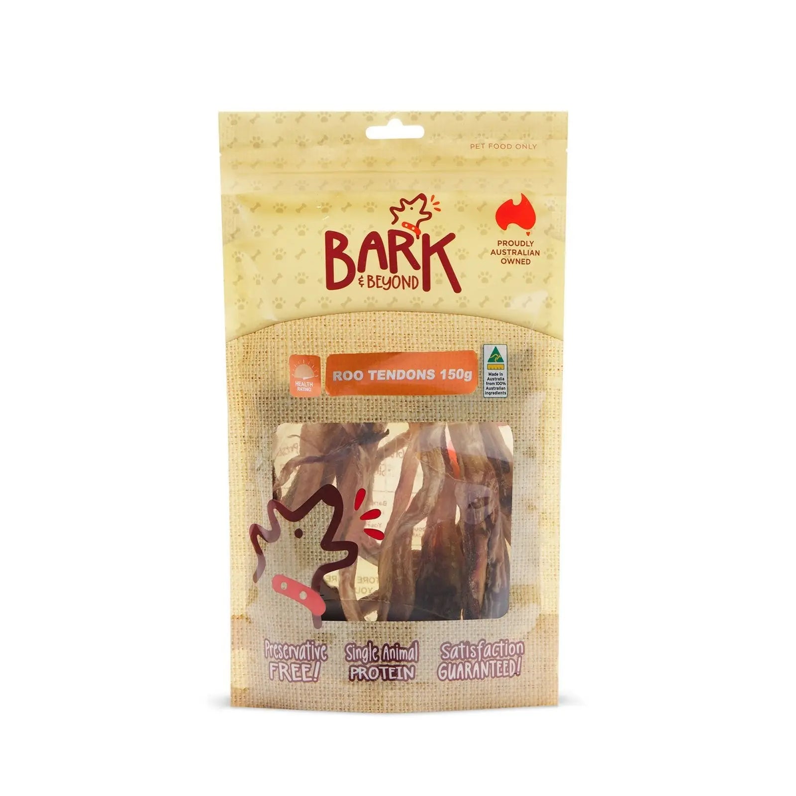 Bark & Beyond Roo Tendons 150g - Kellyville Pets
