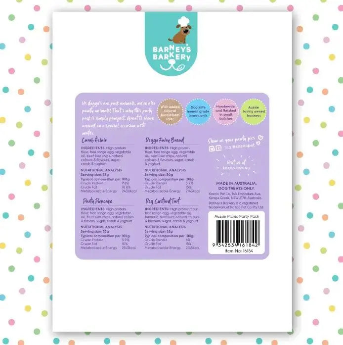 Barney's Barkery Aussie Picnic Dog Treat Pack Barneys Barkery