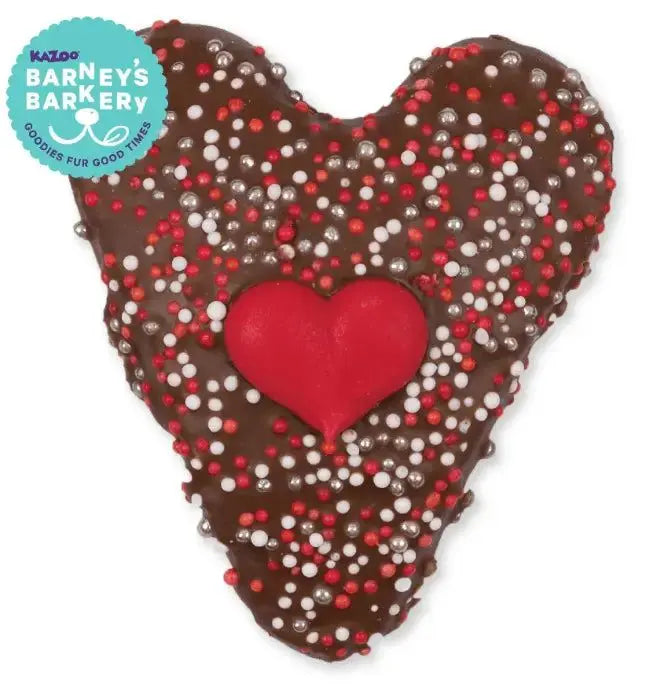 Barney's Barkery Carob Heart Cookie Dog Treat Barneys Barkery