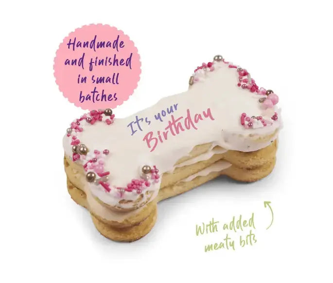 Barney's Barkery Dog Birthday Bone Cake - Pink - Kellyville Pets