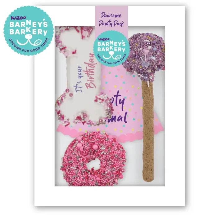 Barney's Barkery Dog Treats Birthday Party Pack - Pink - Kellyville Pets