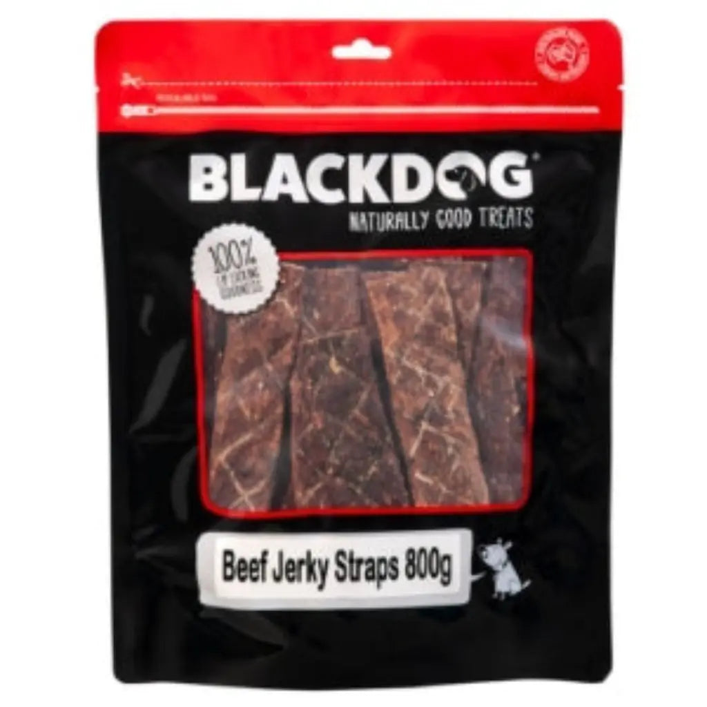 Black Dog Beef Jerky Straps 800g - Kellyville Pets