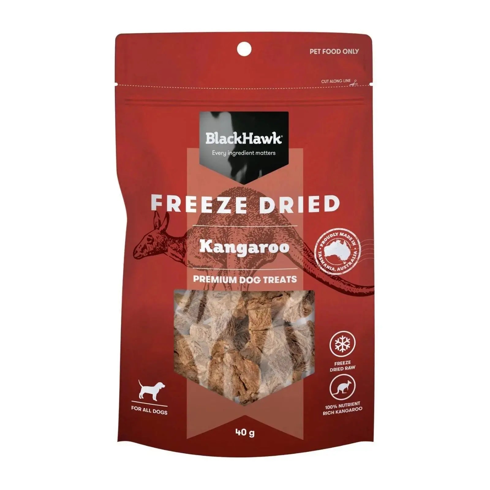 Black Hawk Freeze Dried Dog Treats Kangaroo 40g Black Hawk