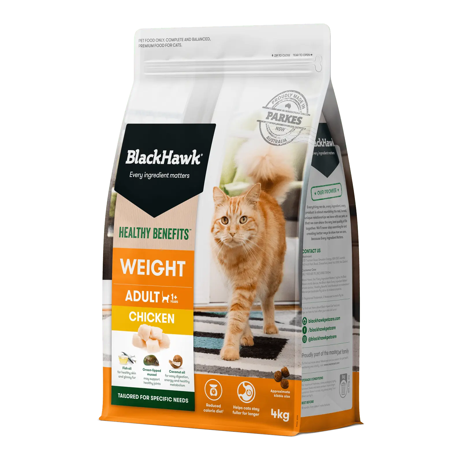 Black Hawk Healthy Benefits Cat Food Adult Weight Management Chicken - Kellyville Pets