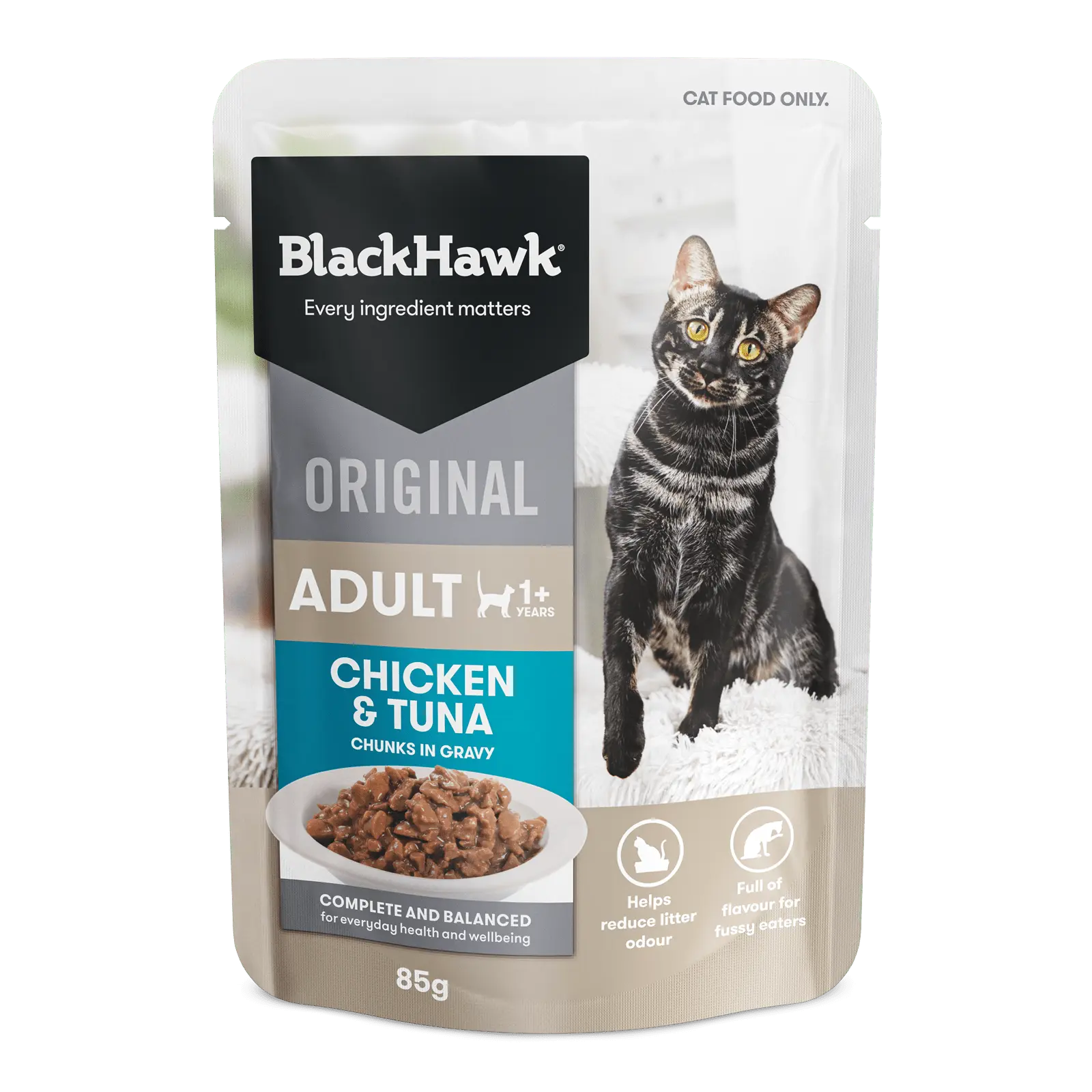 Black Hawk Original Cat Food Pouch Adult Chicken & Tuna in Gravy - Kellyville Pets