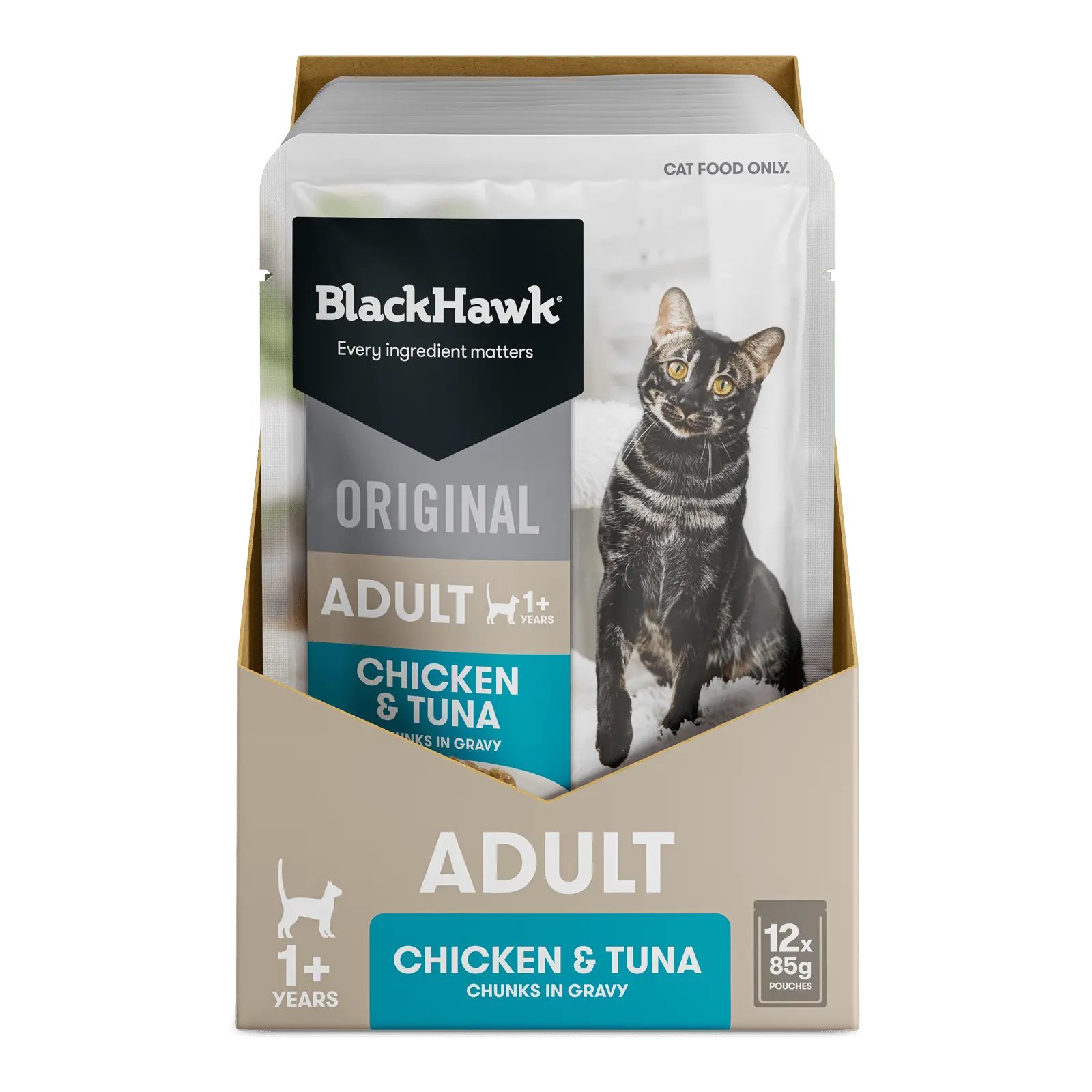 Black Hawk Original Cat Food Pouch Adult Chicken & Tuna in Gravy - Kellyville Pets