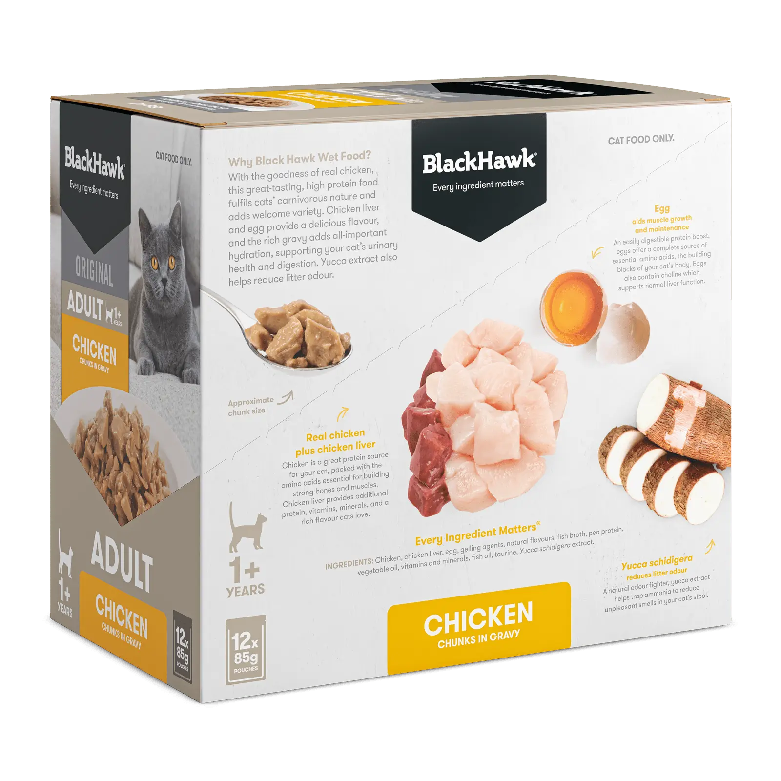 Black Hawk Original Cat Food Pouch Adult Chicken in Gravy - Kellyville Pets