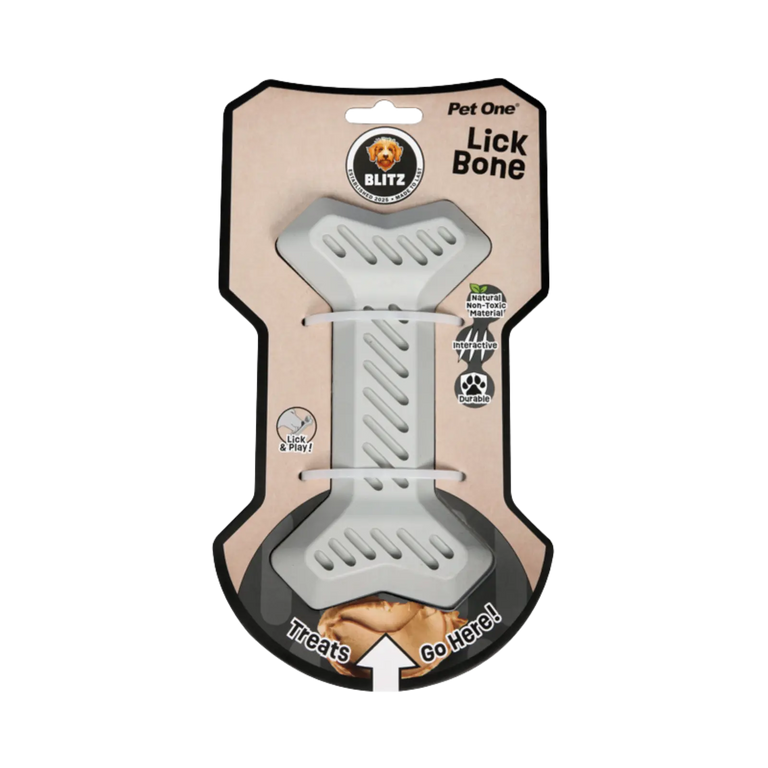 Blitz Rubber Lick Bone - Grey Blitz