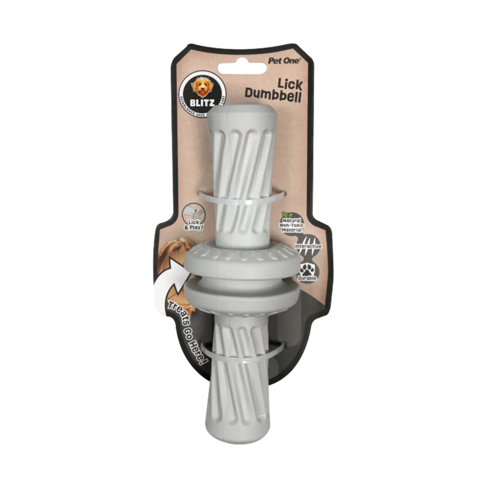 Blitz Rubber Lick Dumbbell - Grey Blitz
