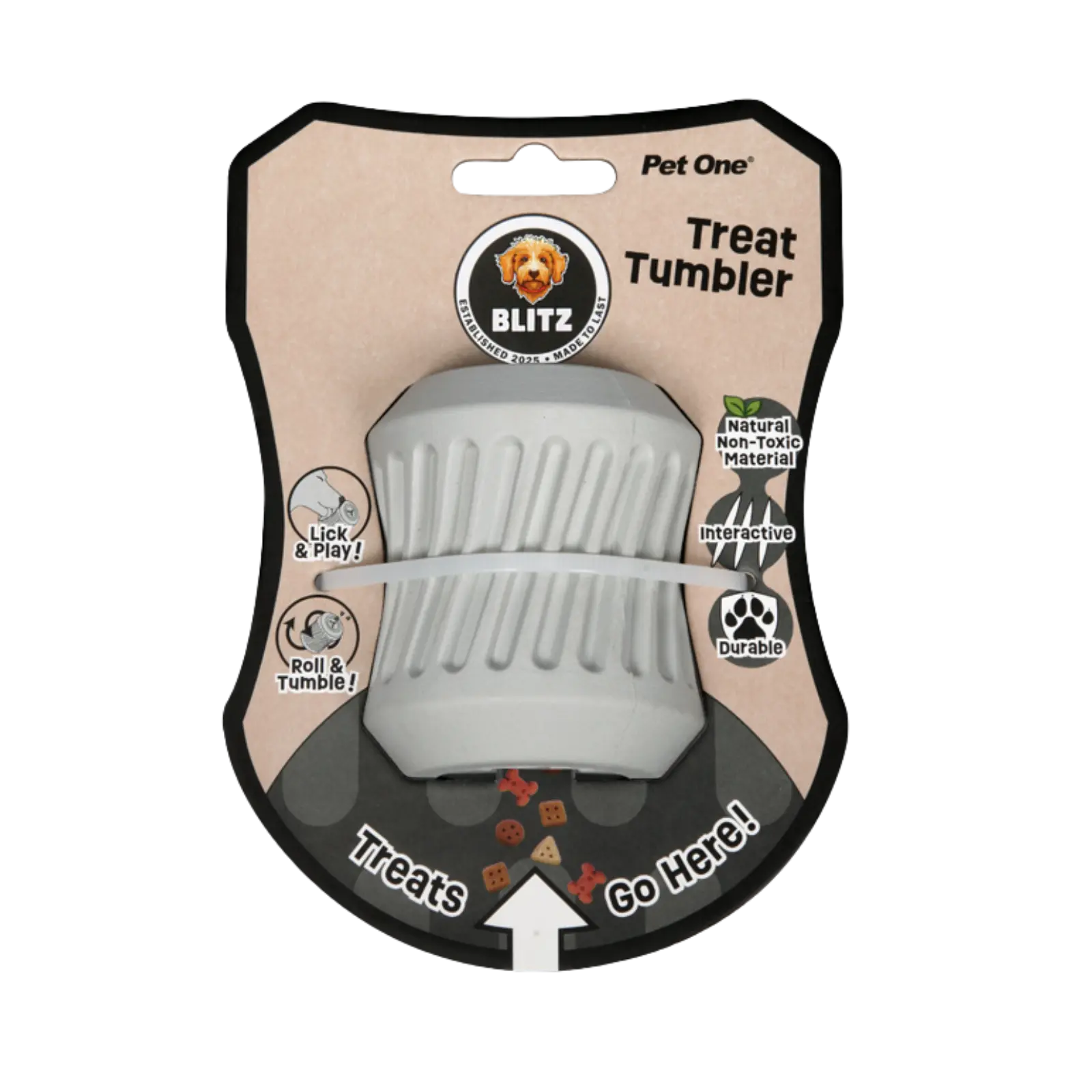 Blitz Rubber Treat Tumbler - Grey Blitz