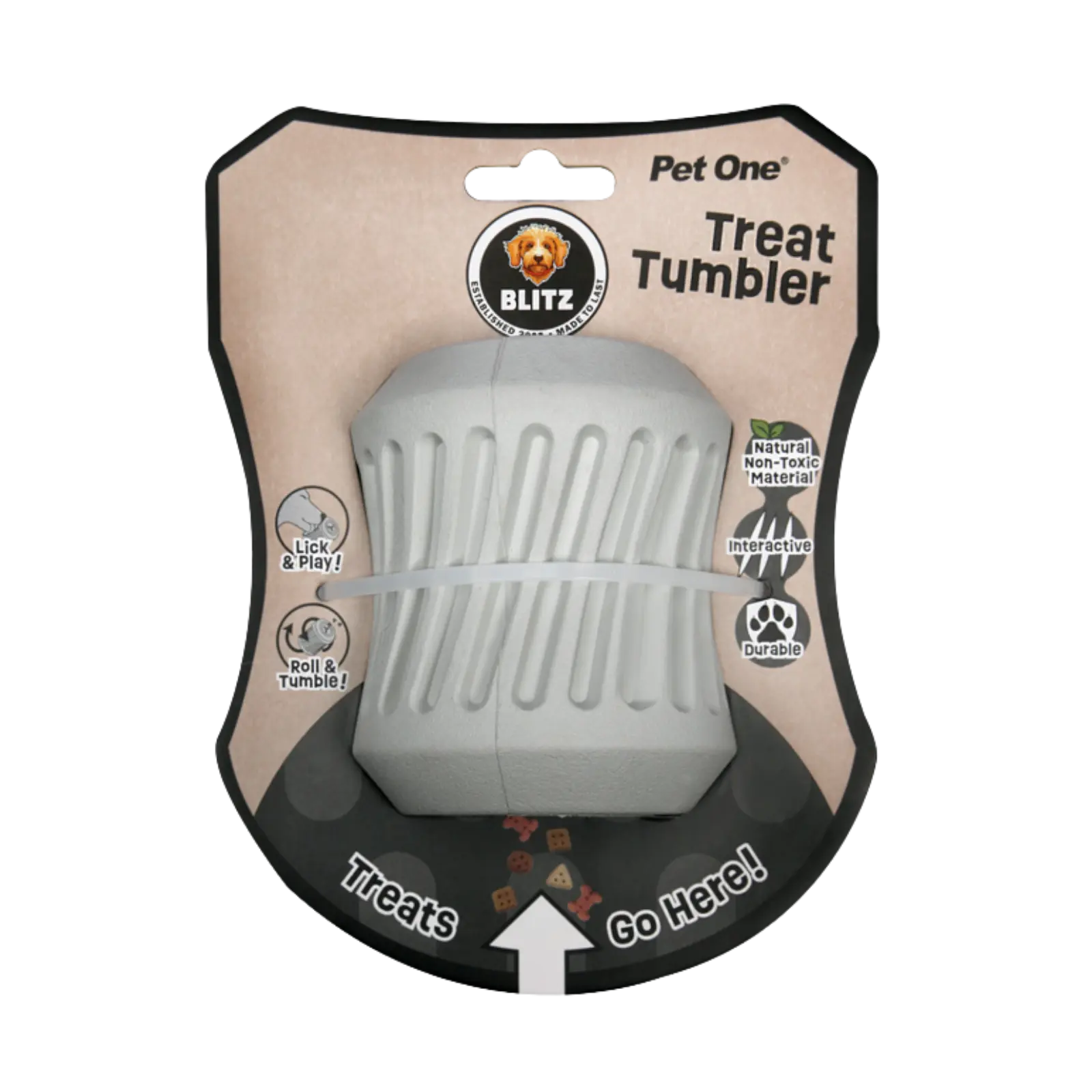Blitz Rubber Treat Tumbler - Grey Blitz