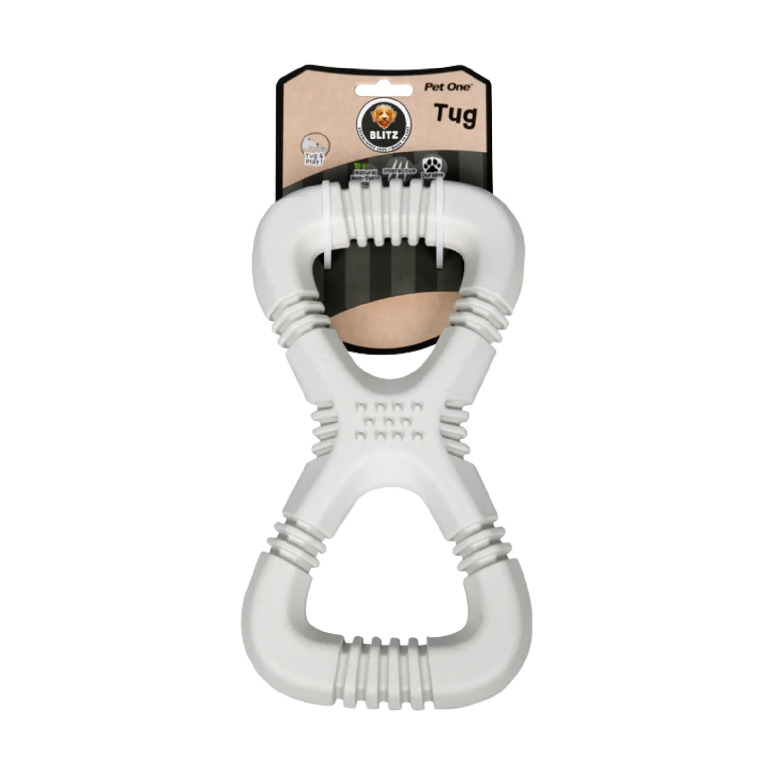 Blitz Rubber Tug Toy - Grey Blitz