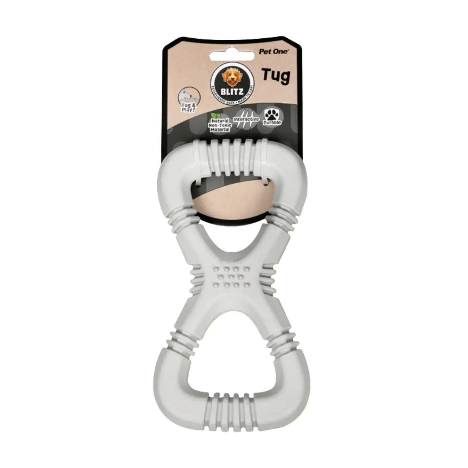 Blitz Rubber Tug Toy - Grey Blitz
