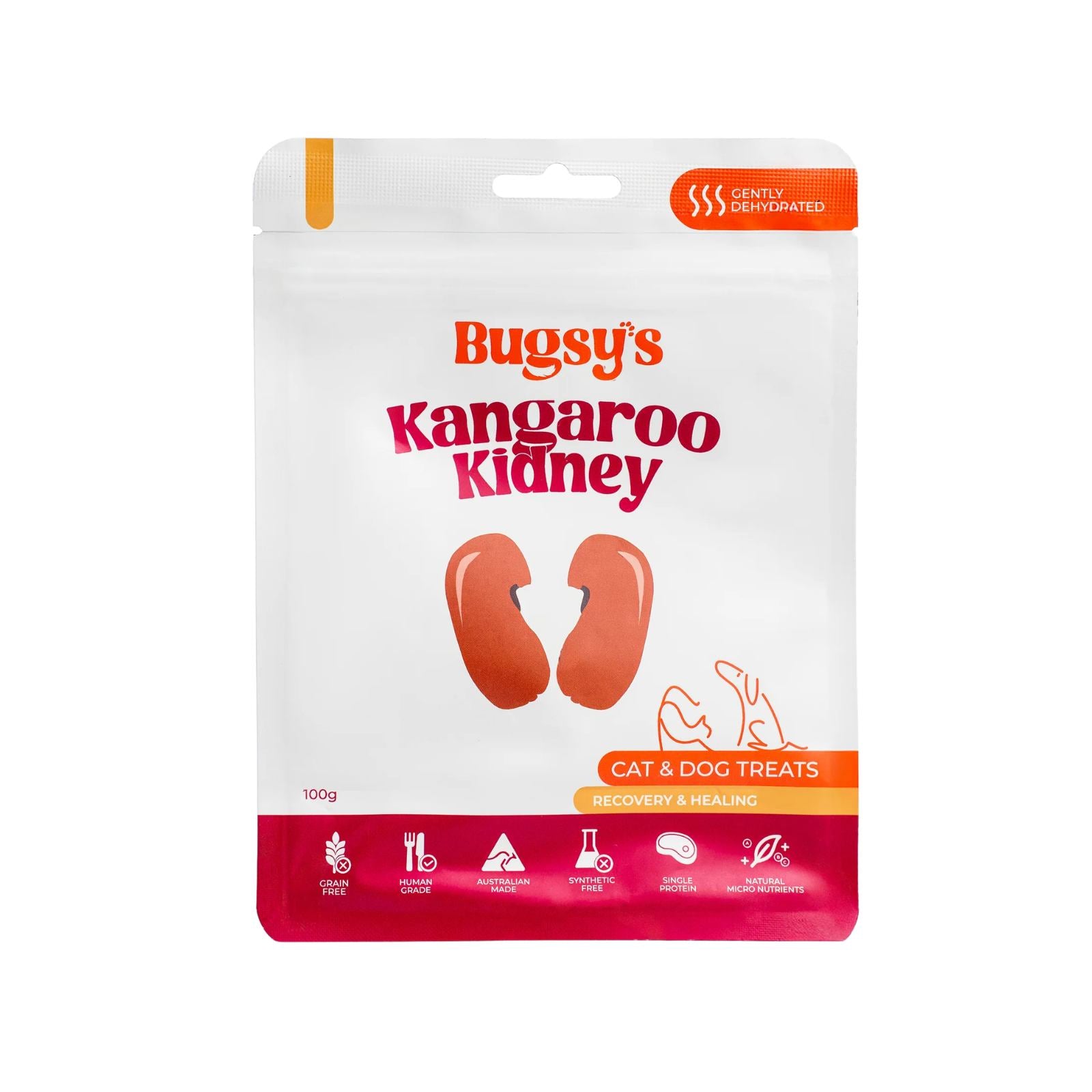 Bugsy's Kangaroo Kidney Dog & Cat Treat - 100g