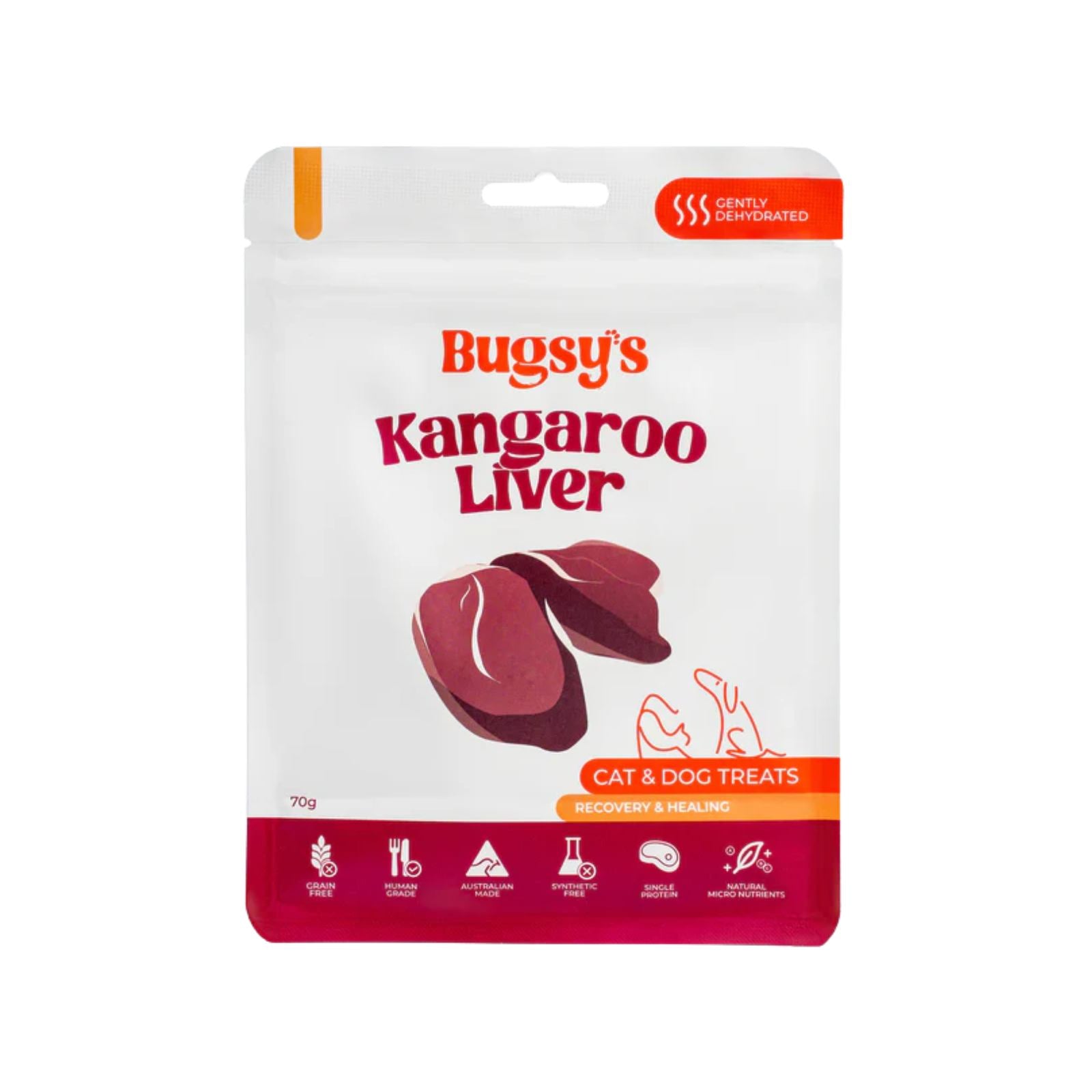 Bugsy's Kangaroo Liver Dog Treat - 70g