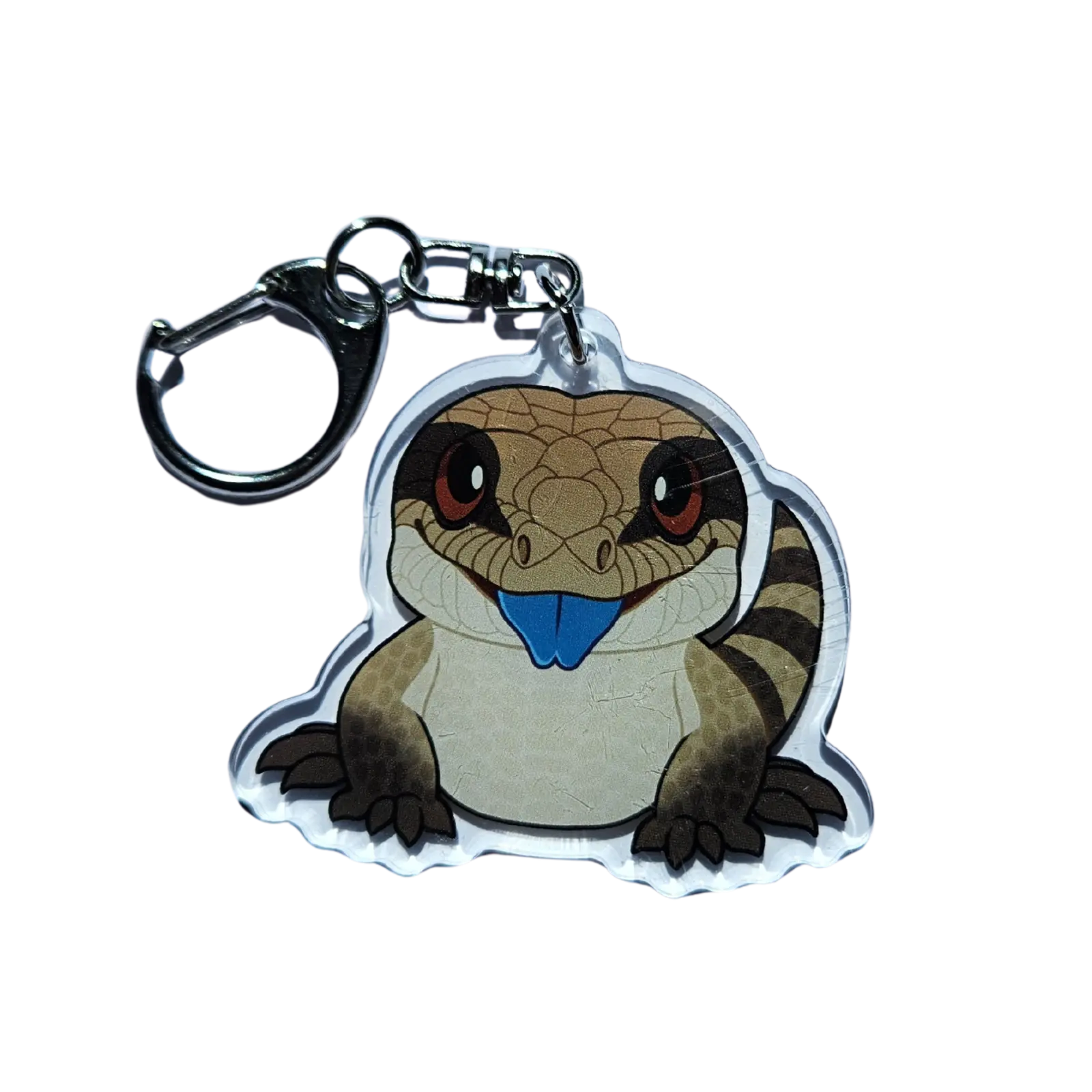 Eastern Blue Tongue Face Acrylic Keychain Hecko Gecko