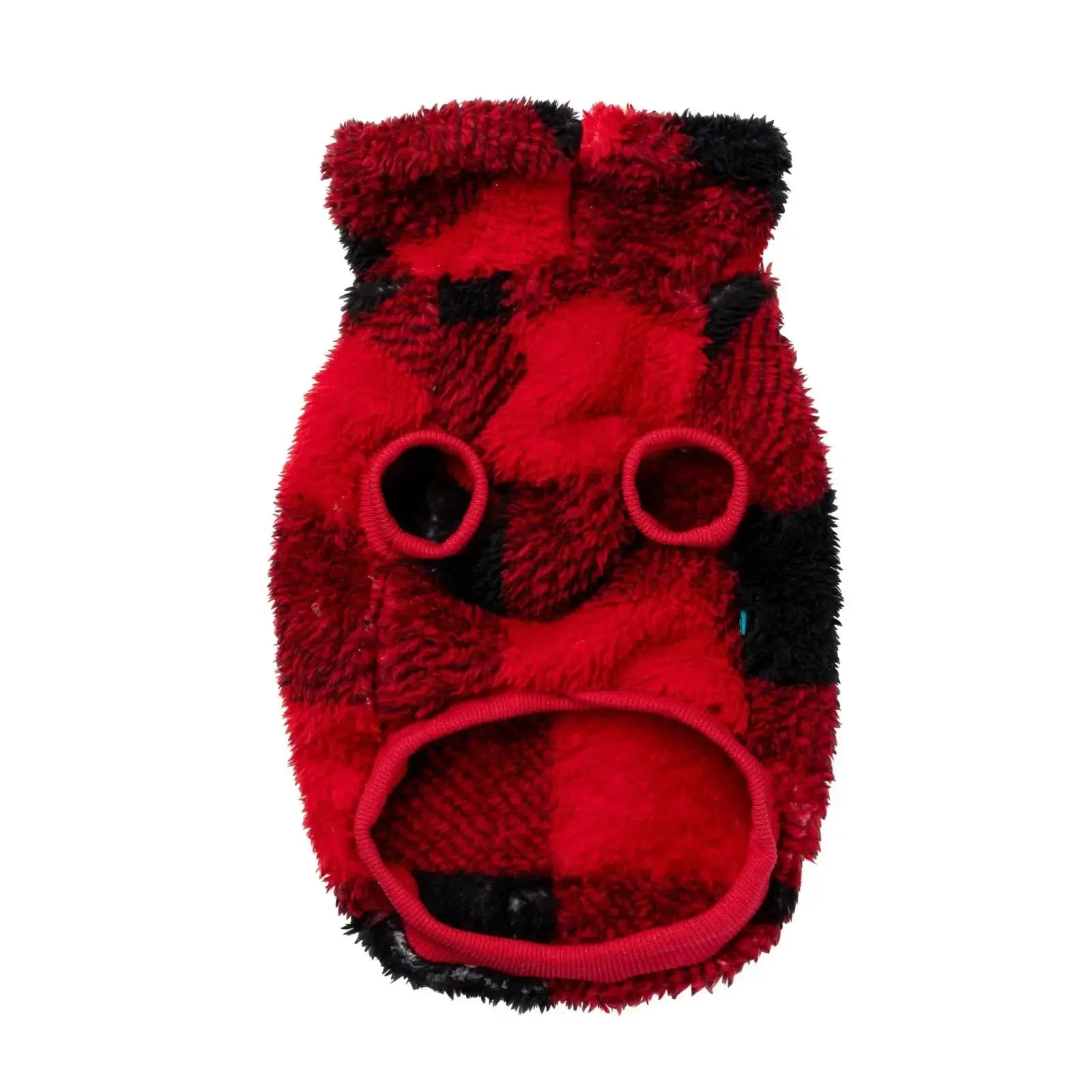 Fuzzyard Checkered Teddy Sweater  Dog Coat - Red Fuzzyard