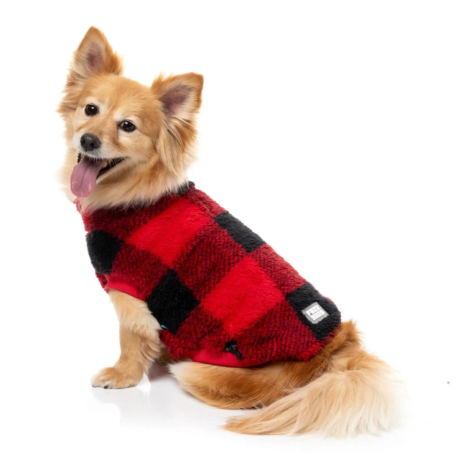 Fuzzyard Checkered Teddy Sweater  Dog Coat - Red Fuzzyard