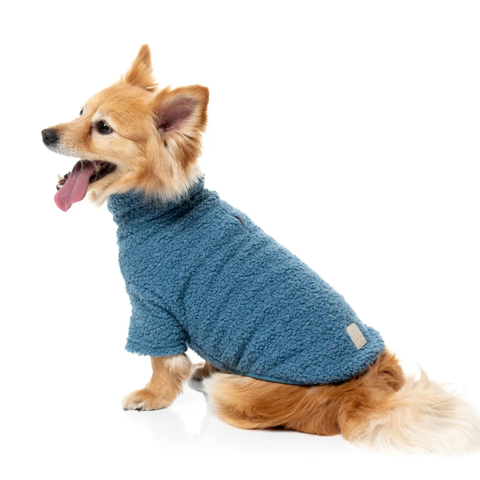 Fuzzyard Life Boucle Sweater  Dog Coat - French Blue Fuzzyard