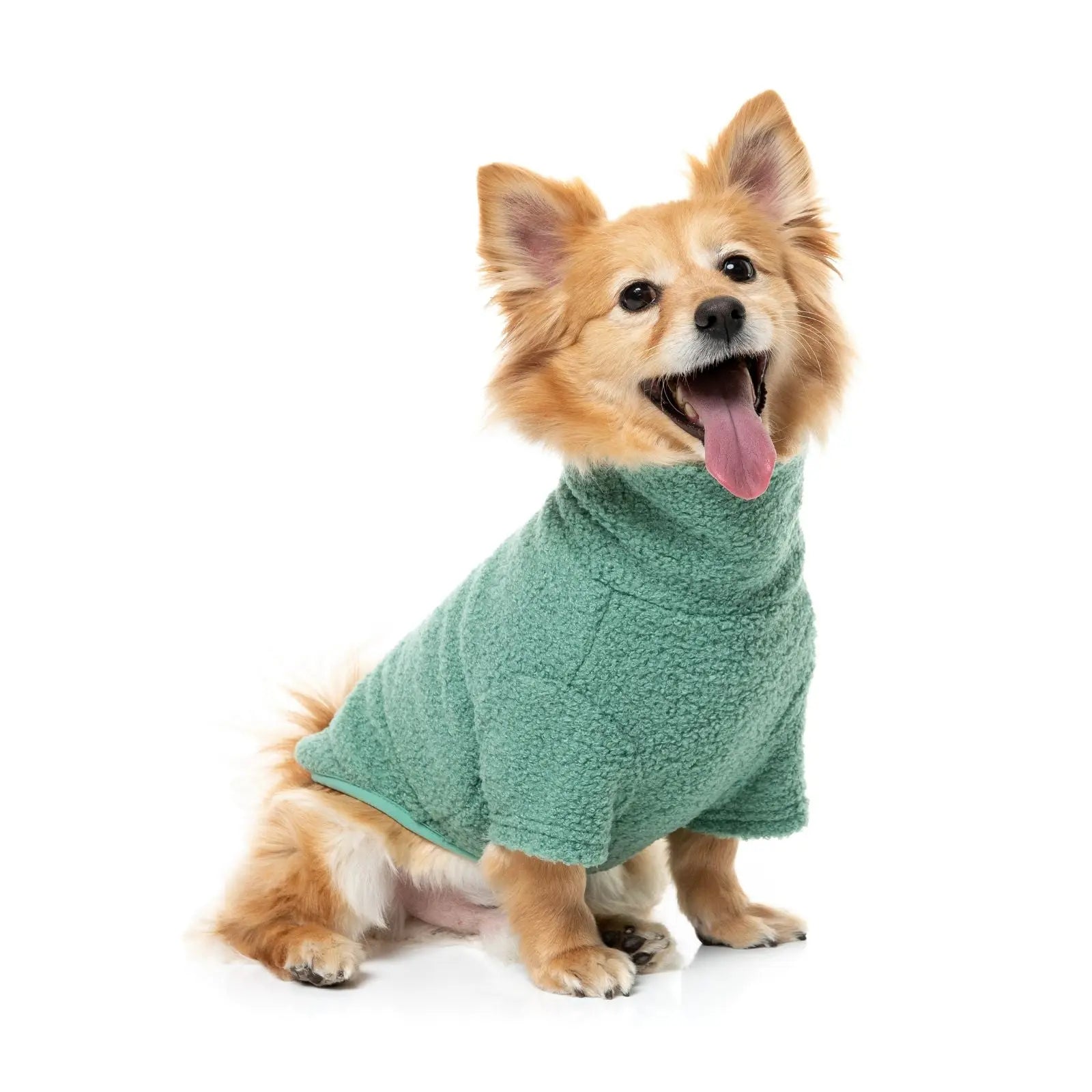 Fuzzyard Life Boucle Sweater  Dog Coat - Myrtle Green Fuzzyard