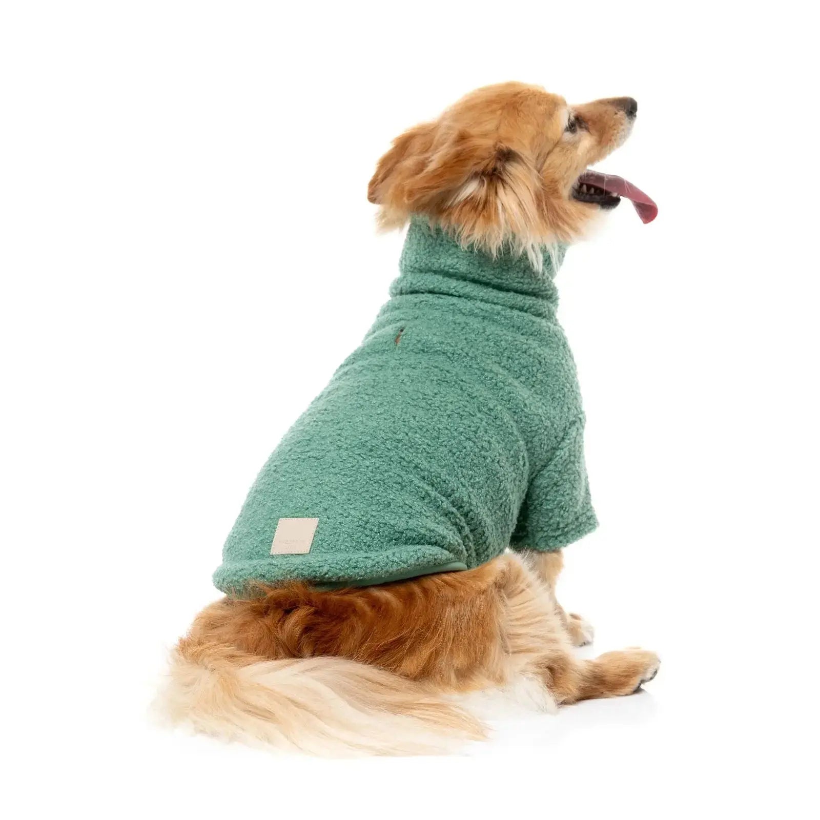 Fuzzyard Life Boucle Sweater  Dog Coat - Myrtle Green Fuzzyard