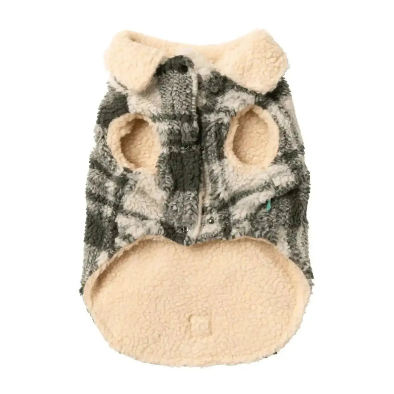 Fuzzyard The Lumberjack  Dog Coat - Money Green/Cream Fuzzyard